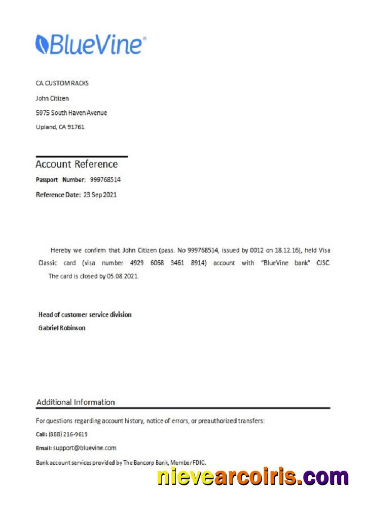 USA Bluevine closure reference